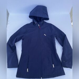 Tommy Hilfiger Women’s Navy Blue Solid Tailored Hooded Jacket Size Small Petite
